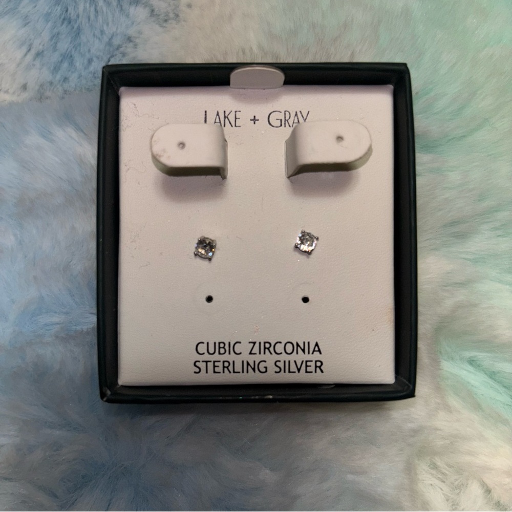 NWT Lake + Gray Stud Earrings